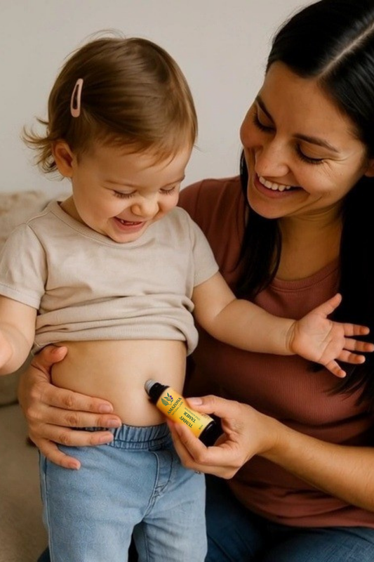 Tummy Tamer essential oil roll-on lifestyle image