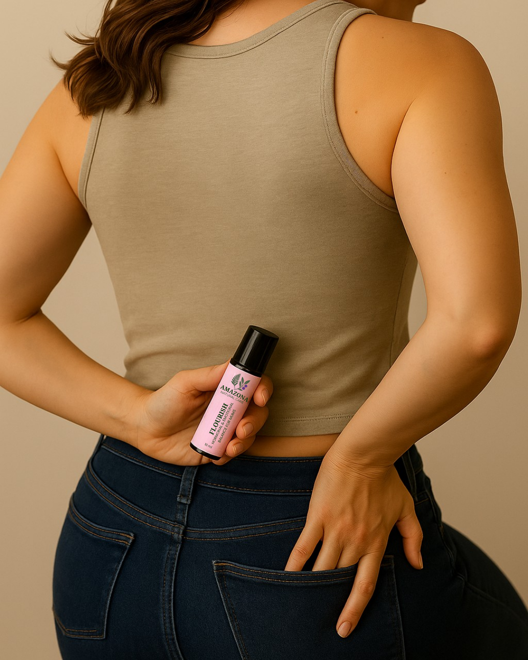 Flourish essential oil roll-on lifestyle image